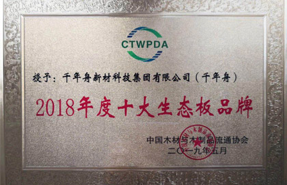 2018年度十大生態板品牌